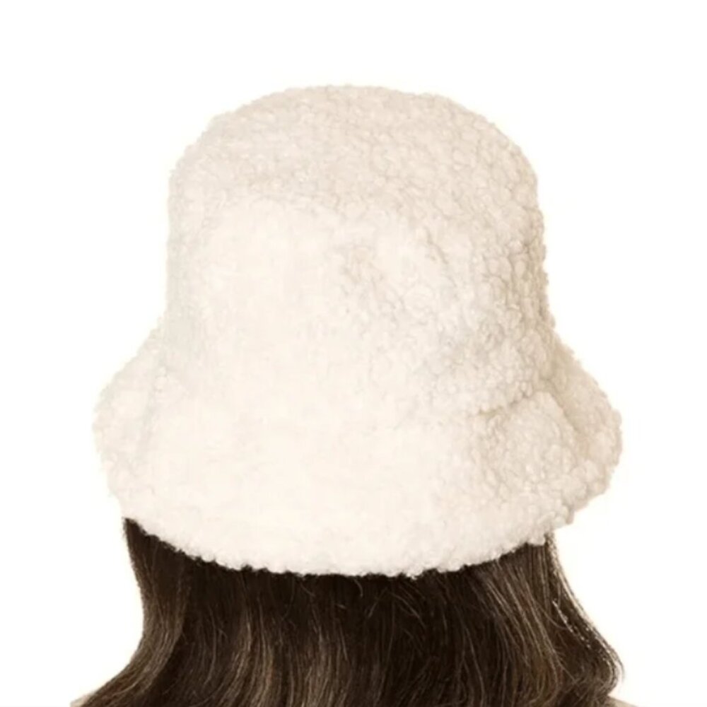 8 Other Reasons Ivory Sherpa Bucket Hat NIP - Picture 2 of 7